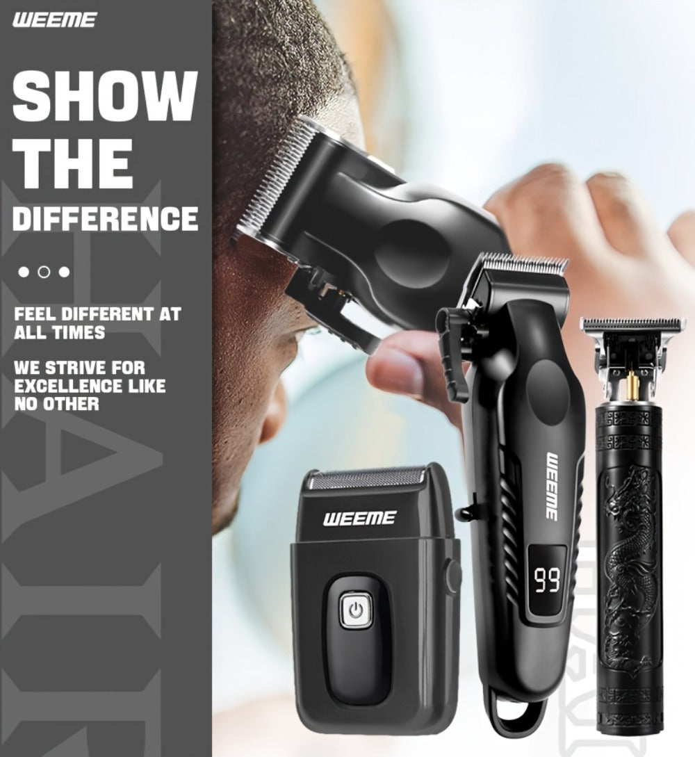 Men's Professional Grooming Kit – Cordless Rotary Shaver & T-Blade Trimmer, Type-C Charging, 6 Adjustable Combs, Non-Slip Beard Shaper for Travel & Family Haircut - product image 10