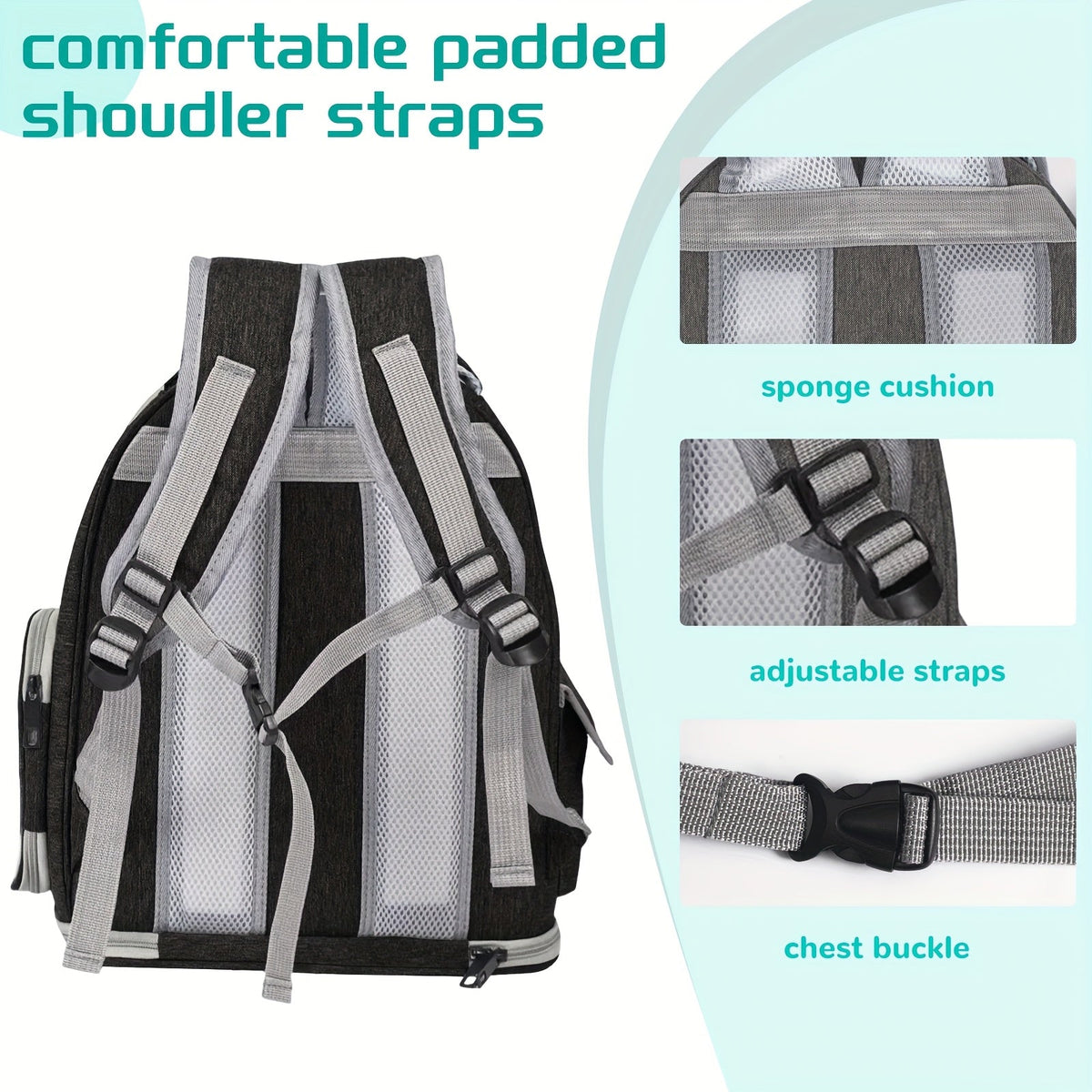 Cat Carrier Backpack Bubble Window Space Capsule Transparent Breathable Travel Bag for Cats & Kittens | Airline Approved Zipper & Pet Door Entry All-Season Cat - product image 5
