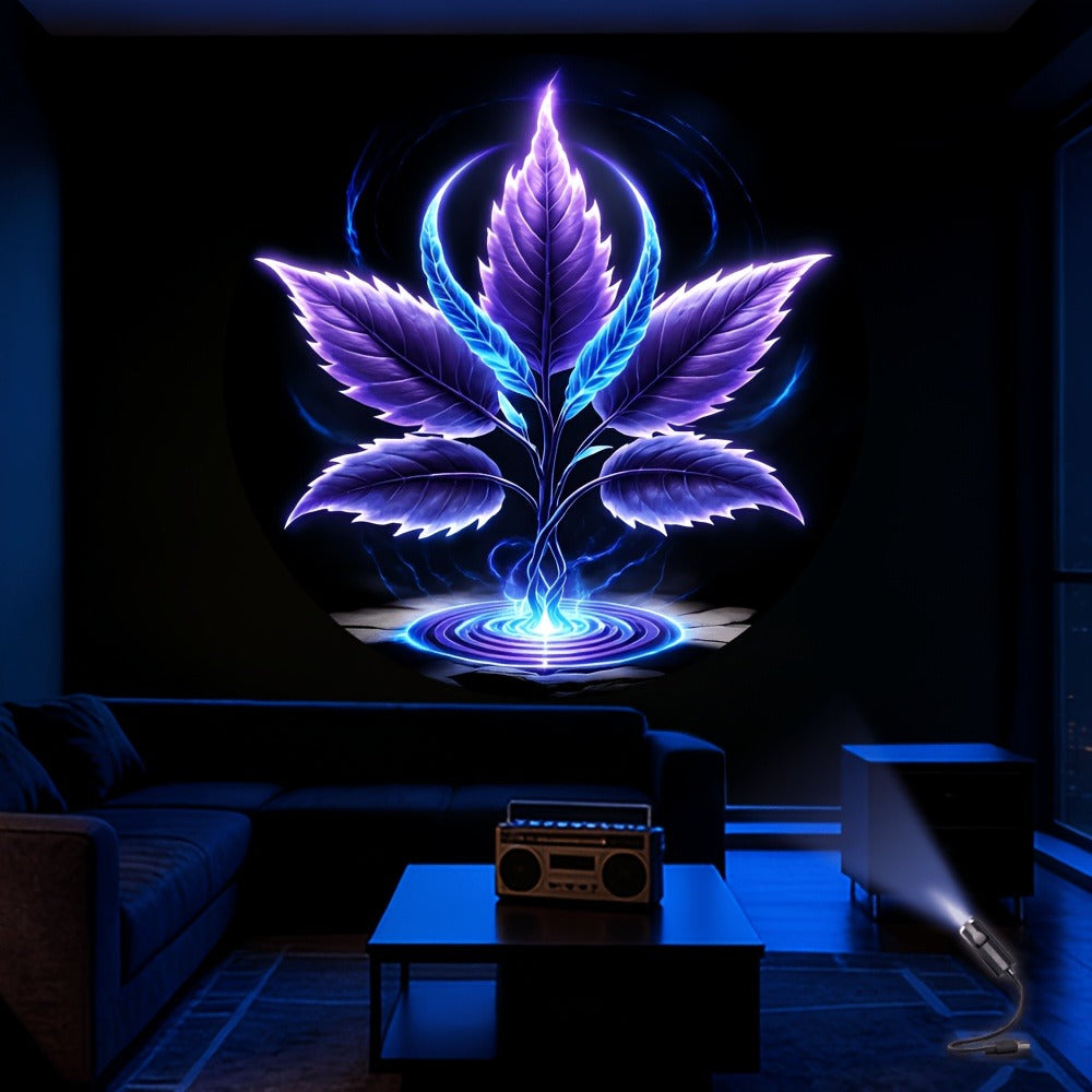 USB Projection Night Light 10-in-1 Mushroom Leaf LED Atmosphere Lamp Neon Aesthetic Room Decor for Bedroom Car Interior Ceiling Decoration Kids Room Gaming Room Gift - product image 7