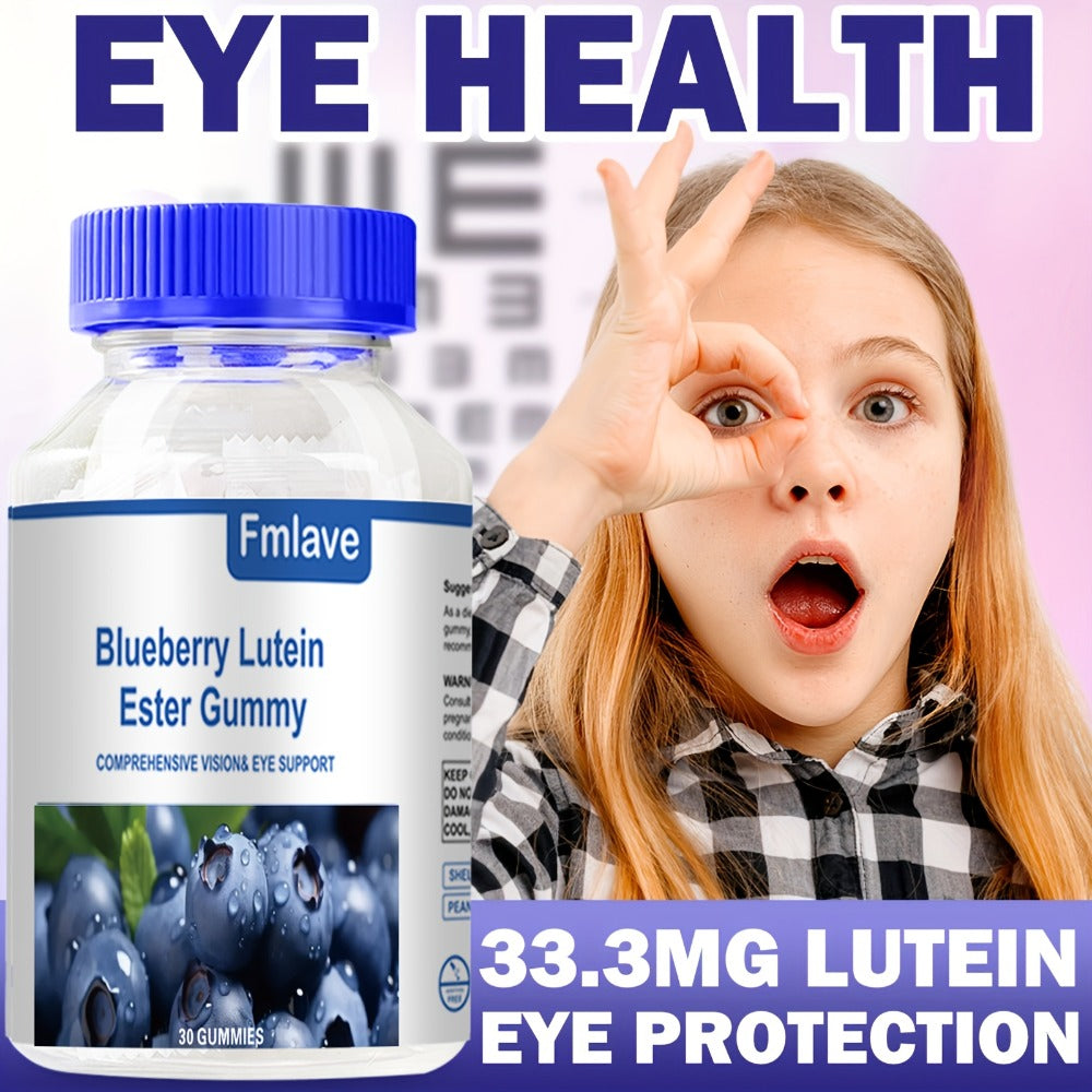 Lutein Eye Health Gummies Blueberry 30-Day Supply - Vision Clarity & Blue Light Protection Eye Vitamins for Kids & Adults - Individually Packed Chewable Eye Supplement 30 Count - product image 2