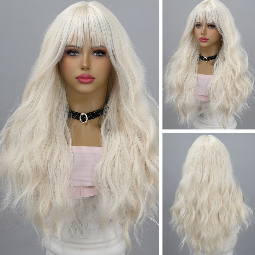 Heat Resistant Synthetic Wig Long 24 Inch 6 Colors Dark Brown Ivory Light Golden for Women Daily Wear Party Holiday Beginner Friendly Natural Look - product image 28
