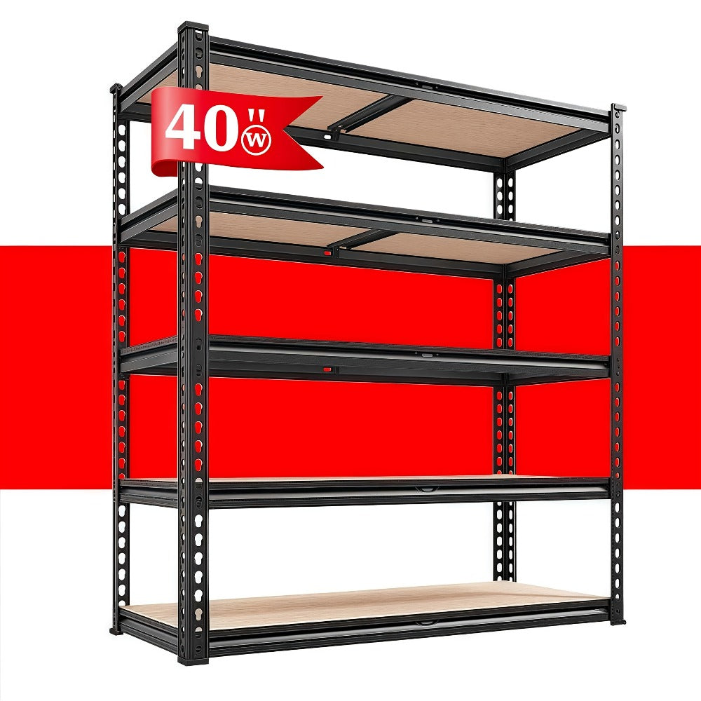 Heavy Duty Garage Shelving Unit 5-Tier Metal Storage Shelf – 2000/2500 LBS Capacity Adjustable Steel Shelves for Garage, Basement & Warehouse | 60"/72" H Utility Rack for Kitchen,  - product image