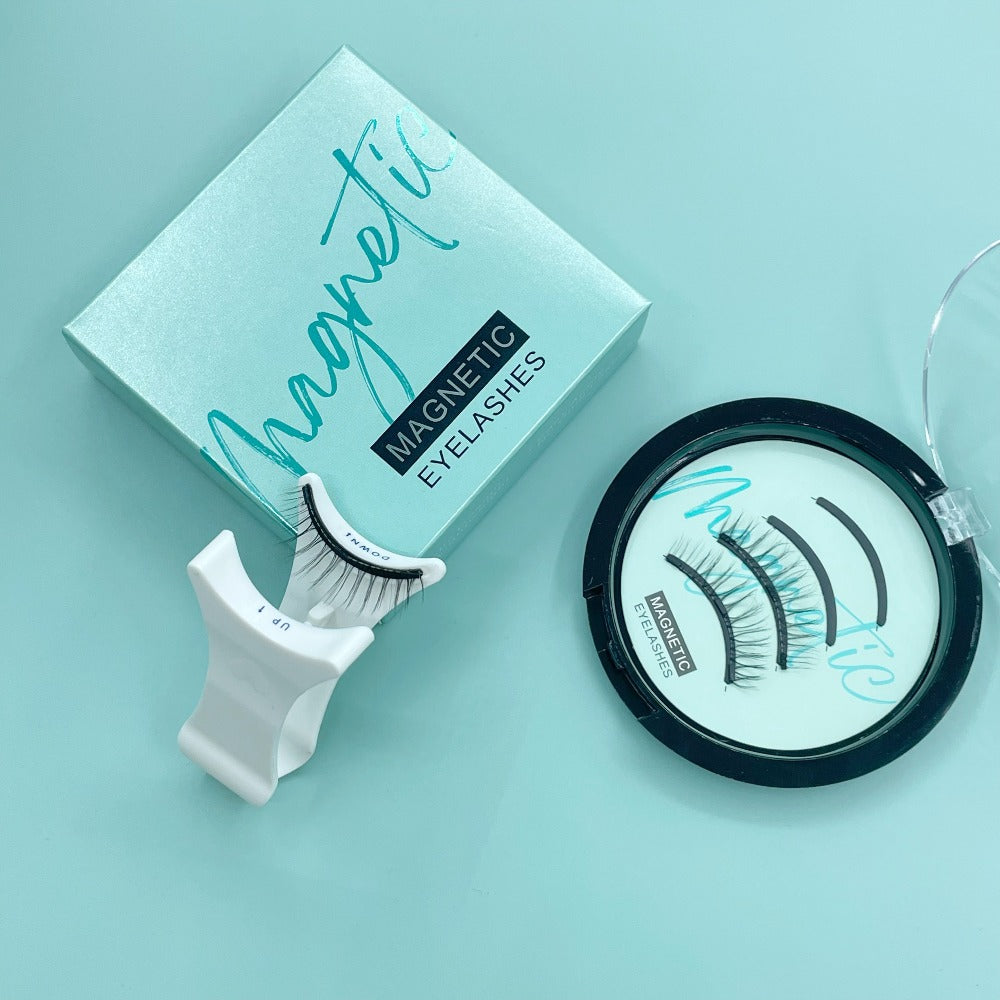 Natural Slim Nude Magnetic Eyelashes with Eyelash Curler — 3D Glue-Free Reusable Transparent Soft Stem Strong Magnetic Force Eye-Enlarging False Lashes for Daily & Office Wear, 1 P - product image 4