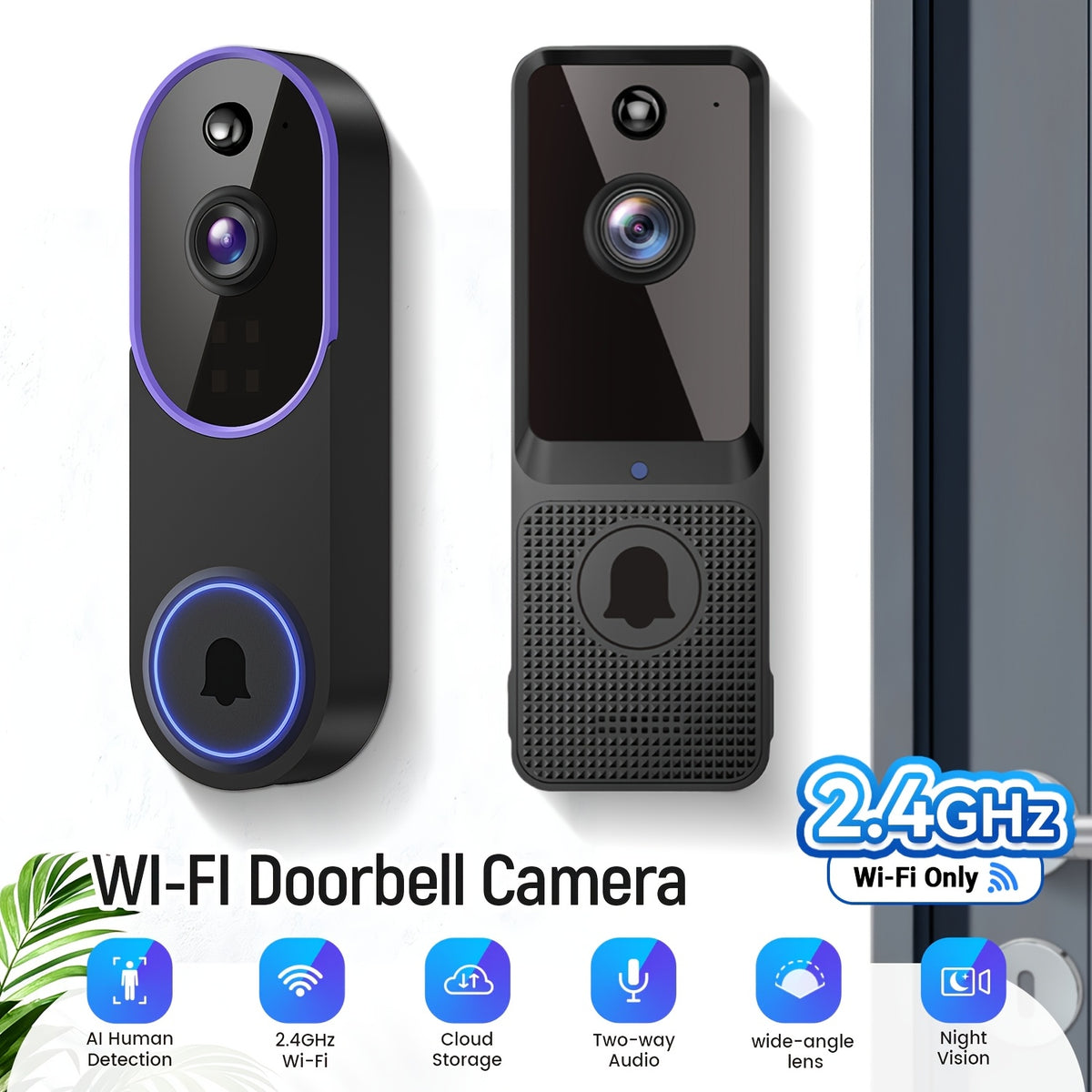 2K Wireless Camera, Multi-combination Smart Doorbell, 166° Wide-angle Video Surveillance, Two-way Voice Intercom, Cloud Storage, Support For Rechargeable - product image 6