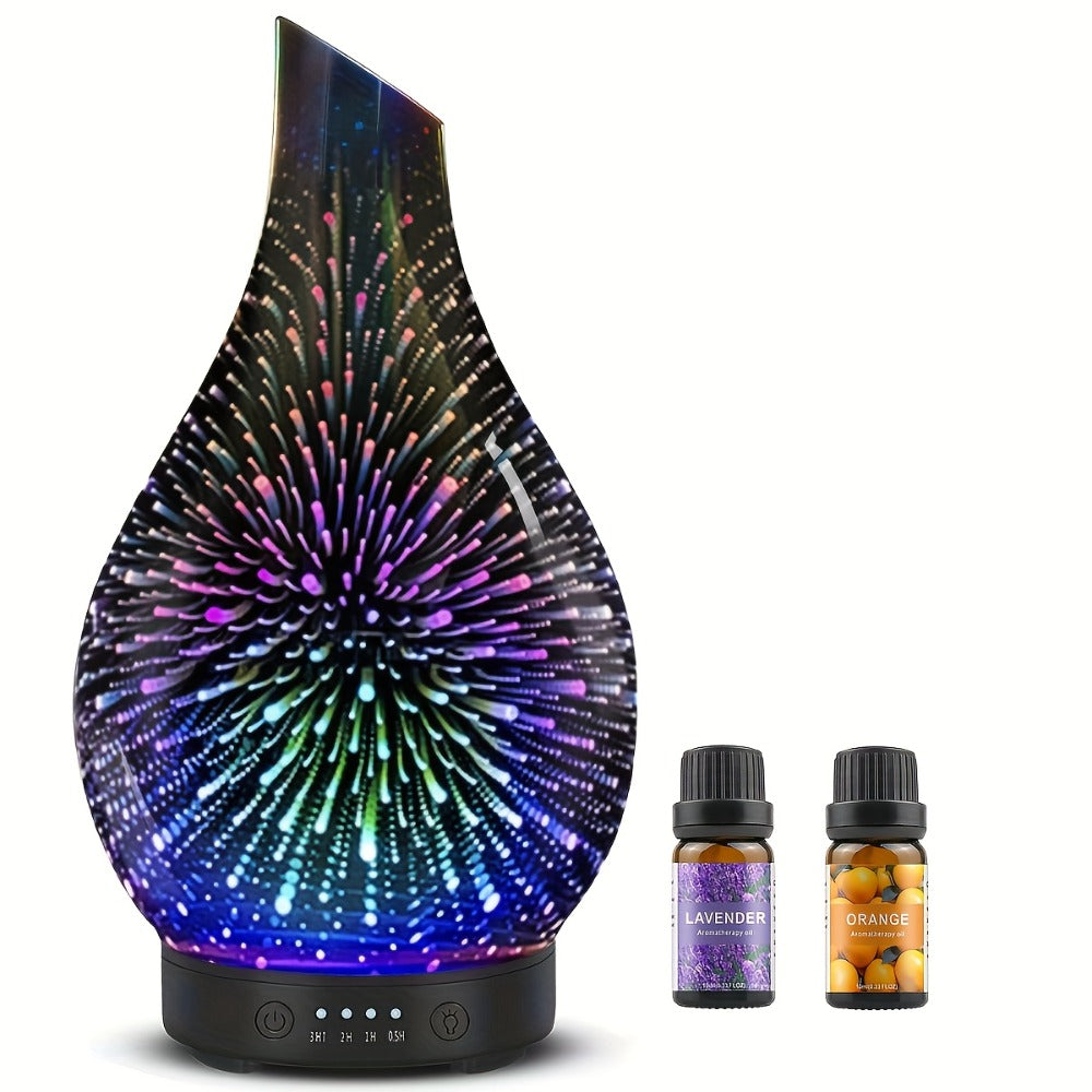 Essential Oil Diffuser Glass Ultrasonic Cool Mist Aromatherapy Diffuser – 4.06 oz Quiet Waterless Auto Shut-Off, 4 Timer Settings, 7 Color Night Light, Home Office Bedroom Use (Sil - product image 10
