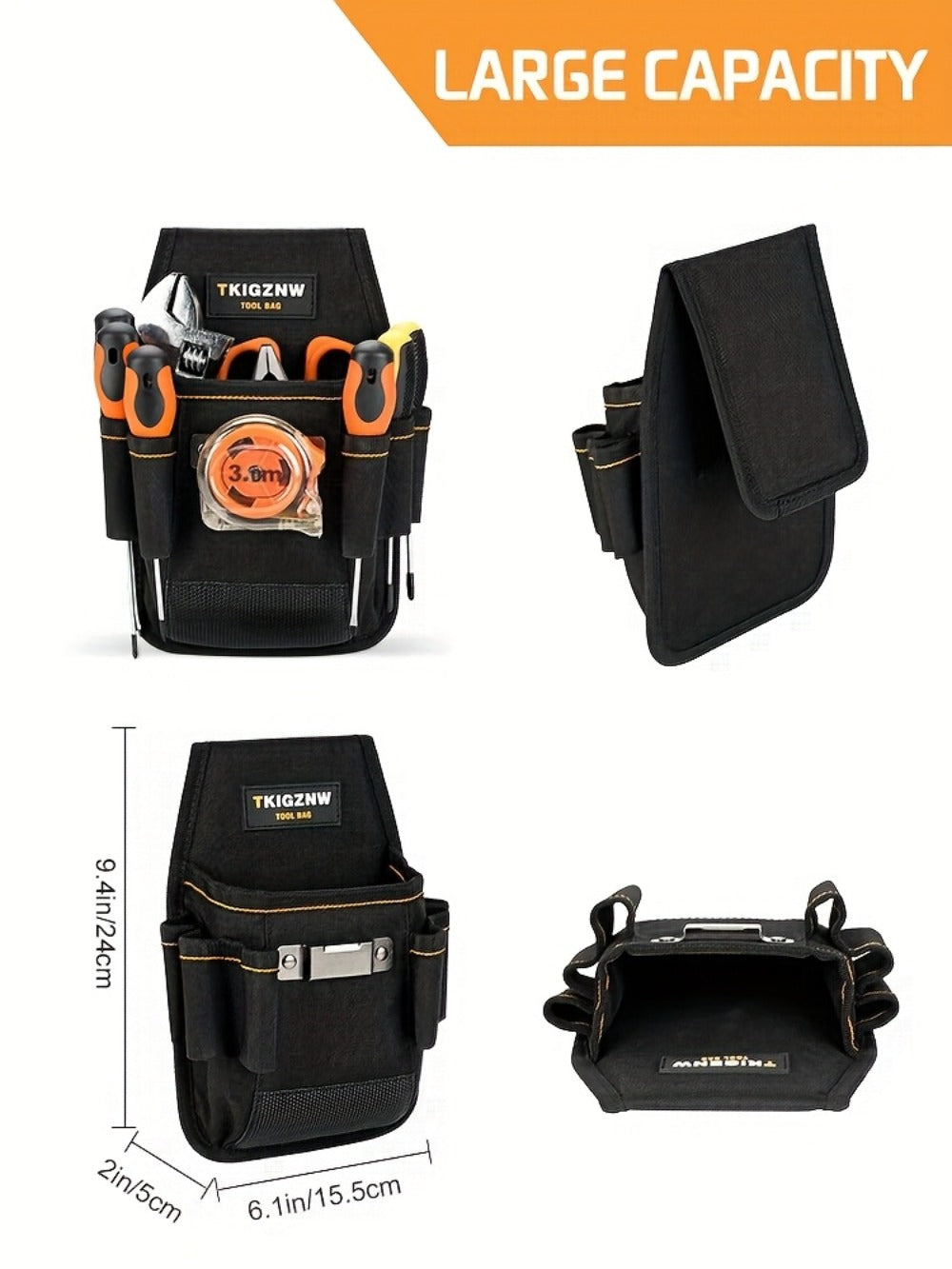 Tool Bag Heavy Duty 7-Pocket PVC Organizer for Mechanics & Electricians – Multi-Pocket Hand Tool Storage Bag, Portable Jobsite Toolbag for Plumbers, Contractors & DIY - product image 8