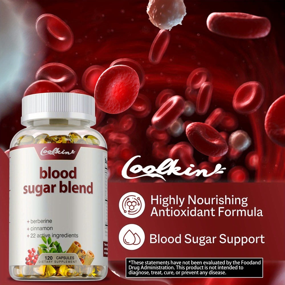Blood Sugar Blend 120 Capsules – Berberine HCL, Cinnamon, CoQ10, Turmeric & Alpha Lipoic Acid – Natural Formula to Support Healthy Blood Sugar Levels – Daily Wellness Supplement - product image 5