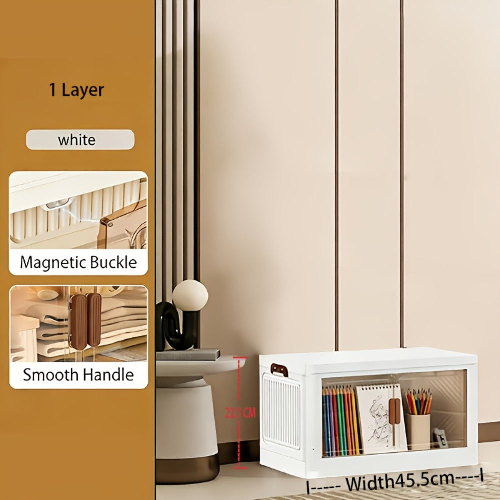 Foldable Storage Cabinet with Door – Multi-Layer Stackable Storage Box for Shoes, Clothes & Books | Large Closet Organizer for Bedroom, Bathroom, Kitchen, Office & Wardrobe - product image 8