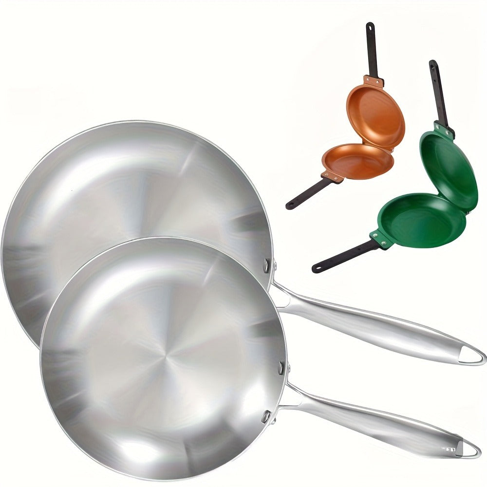 Reversible Non-Stick Pancake Skillet – Foldable Stainless Steel Flip Pan for Fluffy Pancakes, Omelettes & Frittatas | Dual-Sided Coating Dishwasher Safe Breakfast Cookware Pan - product image 12