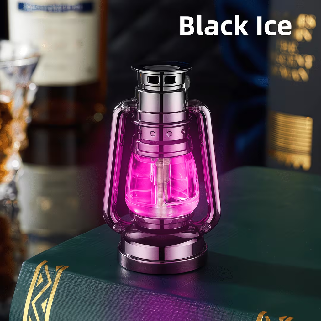 Refillable Adjustable Flame Windproof Lighter, Creative Mood Light Novelty Lighter Gift Boxed for Camping Outdoor Use, No Fuel Included – Metal Horse Lantern Lighter Cool Grinding Wheel Design
