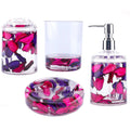 Bathroom Accessory Set 4-Piece 3D Floating Motion Acrylic Liquid Vanity Kit - Tumbler, Toothbrush Holder, Soap Dispenser & Soap Dish, Handcrafted Shell & Leaf Decor, Ocean Dolphin  - product image 14