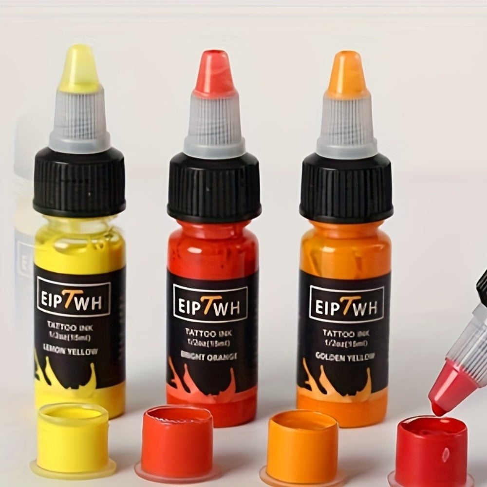 Tattoo Ink Set 14 Colors — EIPTWH 15ml Vivid Pigment Kit, Long-Lasting Skin-Safe Formula, Complete Professional & Beginner Color Palette for Body Art - product image 6