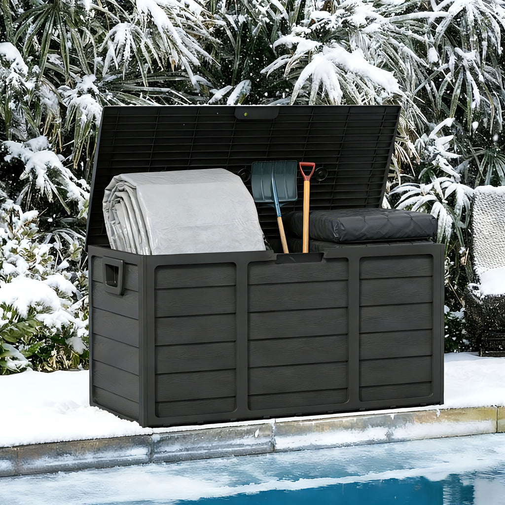 75 Gallon Resin Outdoor Storage Box with Handles, Deck Box with Handles for Pool Accessories, Garden Tools, Camping Gear, Holiday Gift, Easy to Assemble, Box - product image 2