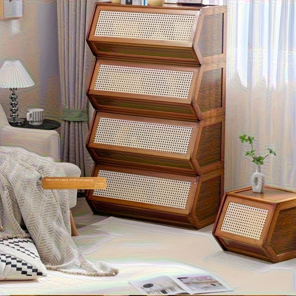 Bamboo Shoe Rack with Flip Drawer Freestanding Narrow Entryway Shoe Organizer 2 Sizes Stackable Storage for Living Room Bedroom - product image 15