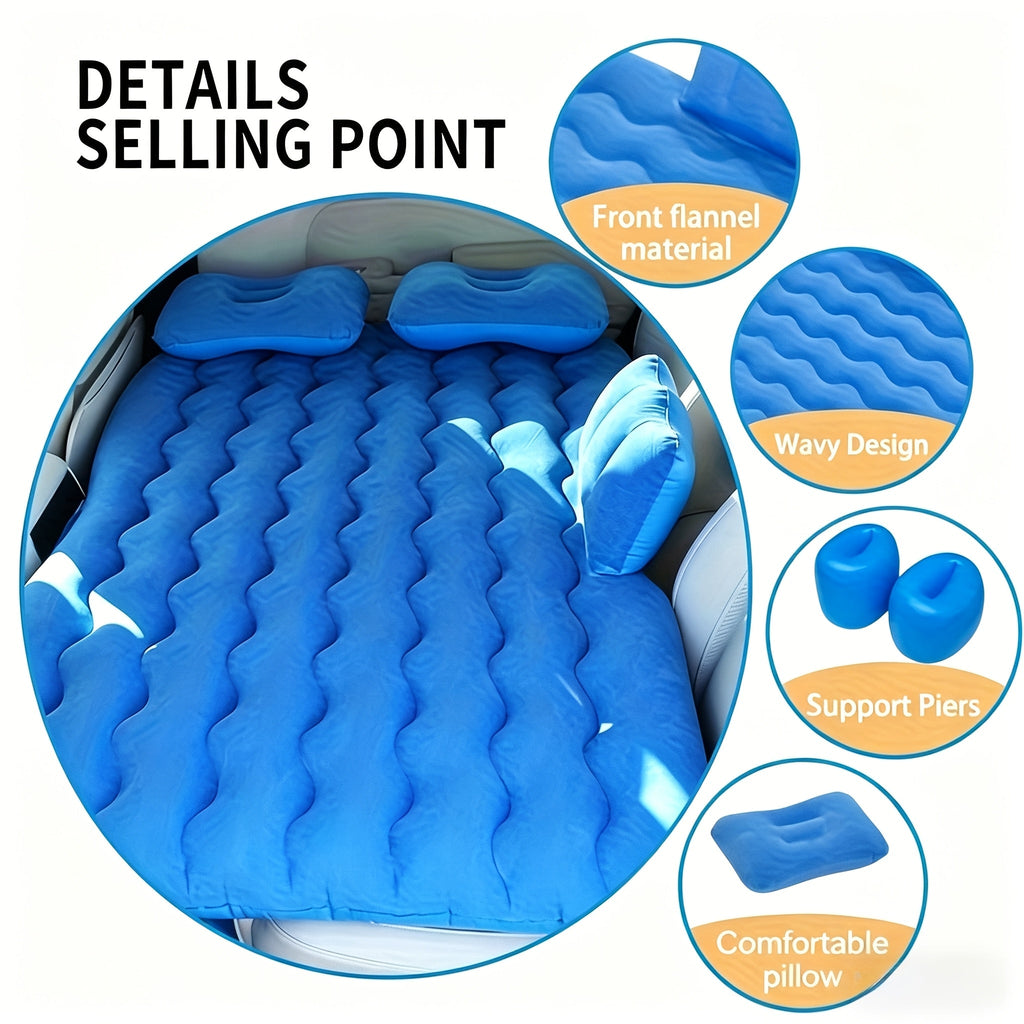 SUV Air Mattress Inflatable Car Bed Portable Camping Mattress Universal Flocked Blow Up Bed for SUV Trunk Back Seat with Storage Bag Repair Kit for Car Camping - product image 4
