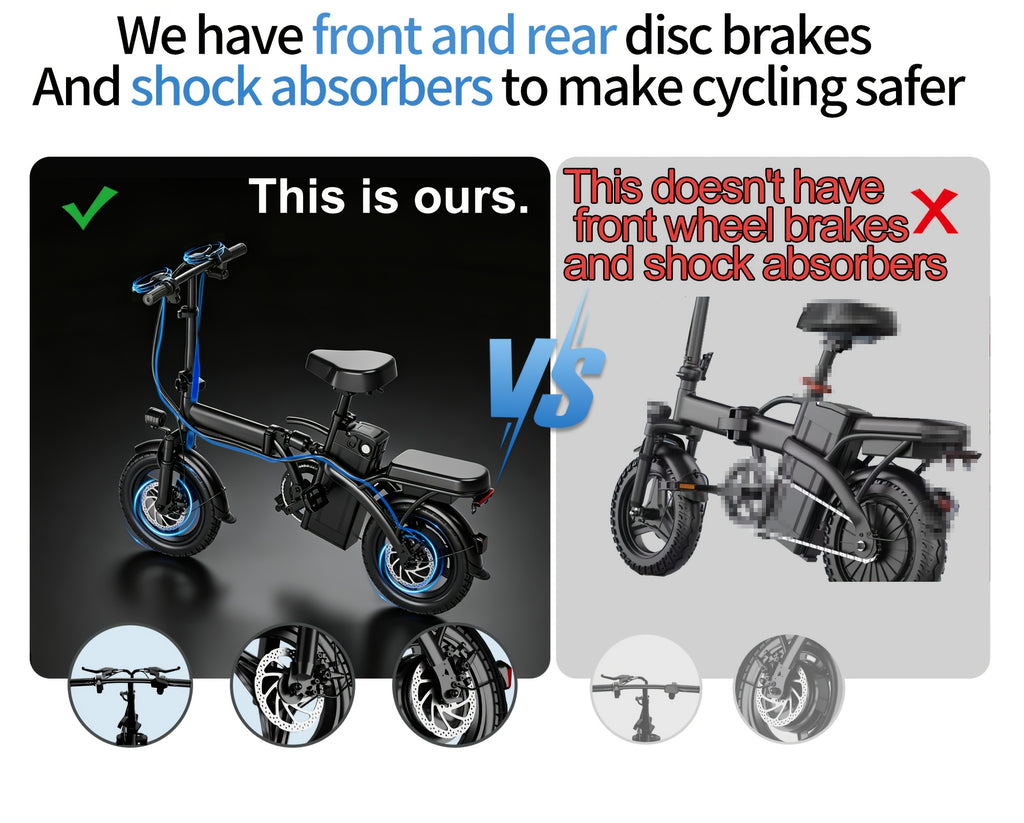 14 Inch Foldable Electric Bicycle, 330 Pound Load-bearing Capacity, Max Speed Of 19MPH, 48V Lithium Battery, Range Of Approximately 18-28 Miles, Portable - product image 15