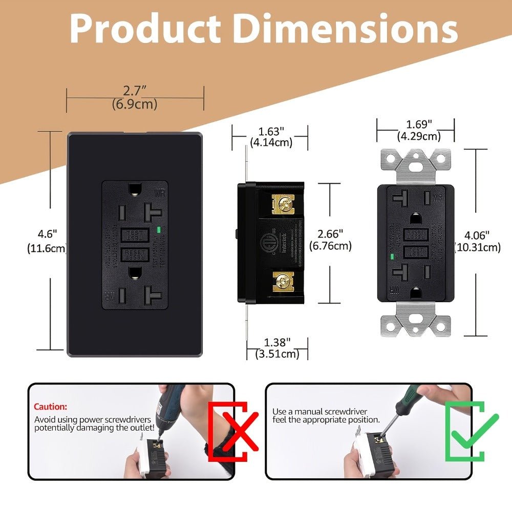 GFCI Outlet 20 Amp Tamper Resistant WR Weather Resistant with Wall Plate ETL Listed LED Indicator Test Reset Button Ground Fault Circuit Interrupter for Bathroom Kitchen Garage 2 4 - product image 4