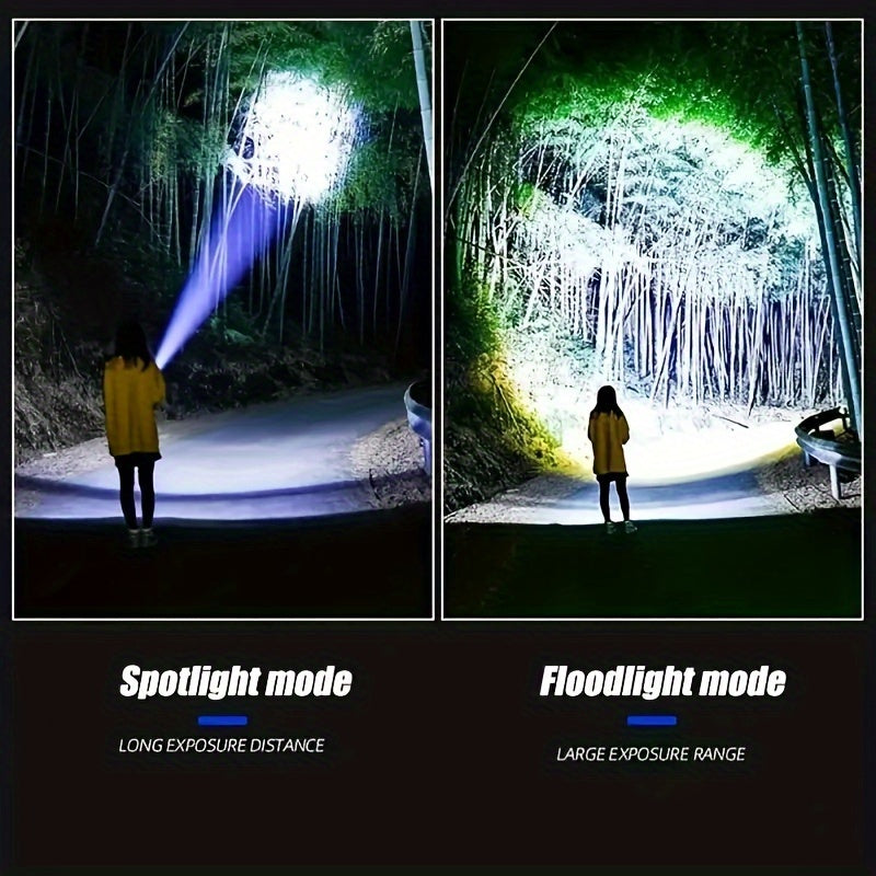 Zoomable COB Flashlight 5 Modes USB Rechargeable Power Bank with COB Tail Light for Camping Hiking Emergency Outdoor Adventures - product image 2