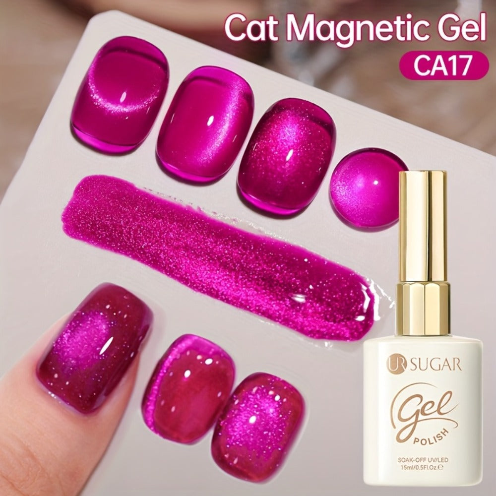Cat Eye Gel Polish 15ml Plum Bordeaux Magnetic Soak Off UV LED – 3D Light-Shifting Effect Quick Dry Semi-Permanent Long-Lasting Fall Winter Dark Nail Colors for DIY & Salon Nail Ar - product image 9