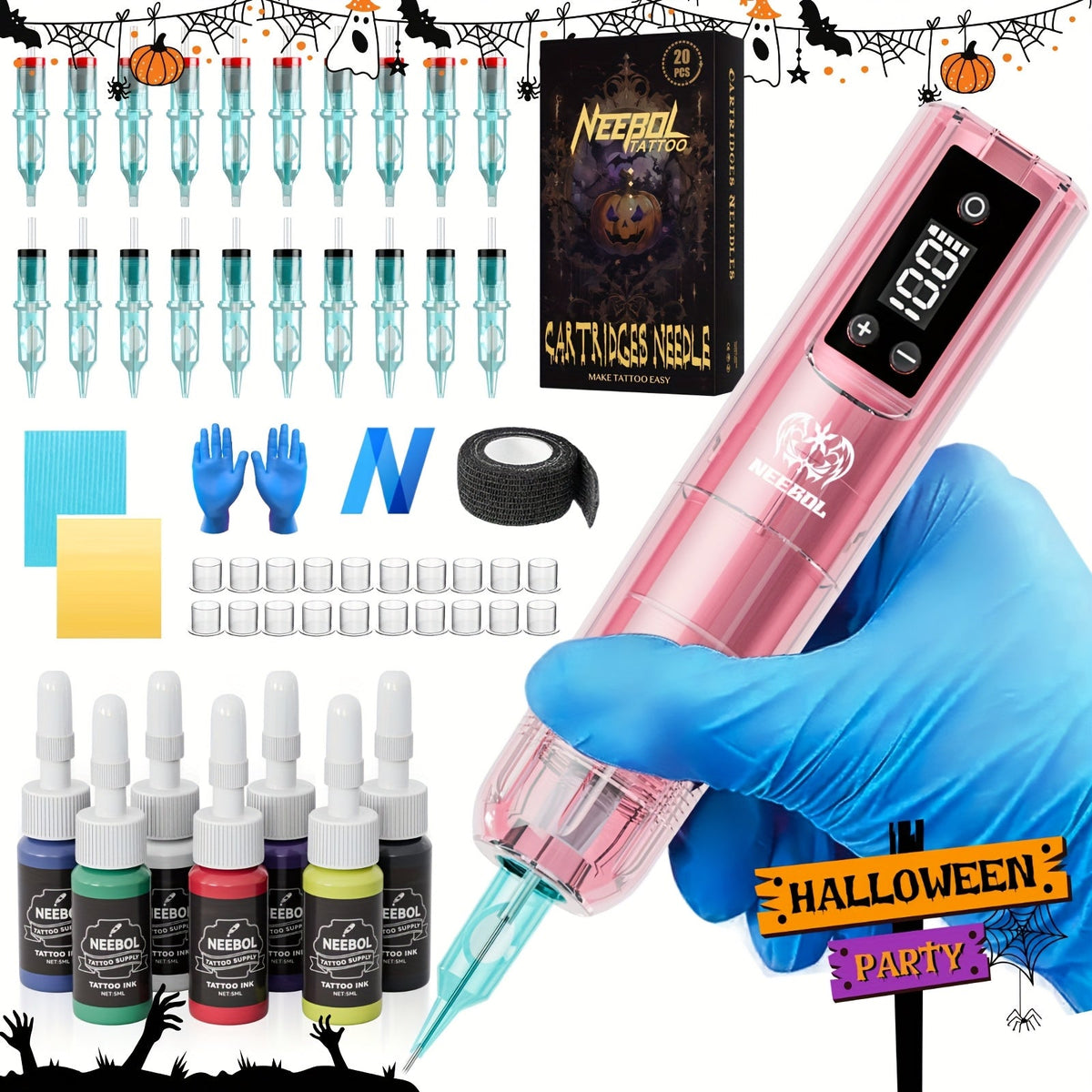 Cordless Tattoo Pen Machine Neebol Wireless Rotary Tattoo Gun with LCD Screen Display Lightweight Upgraded Design Cartridge Needle Compatible for Beginners & Professional Tattoo Ar - product image 24