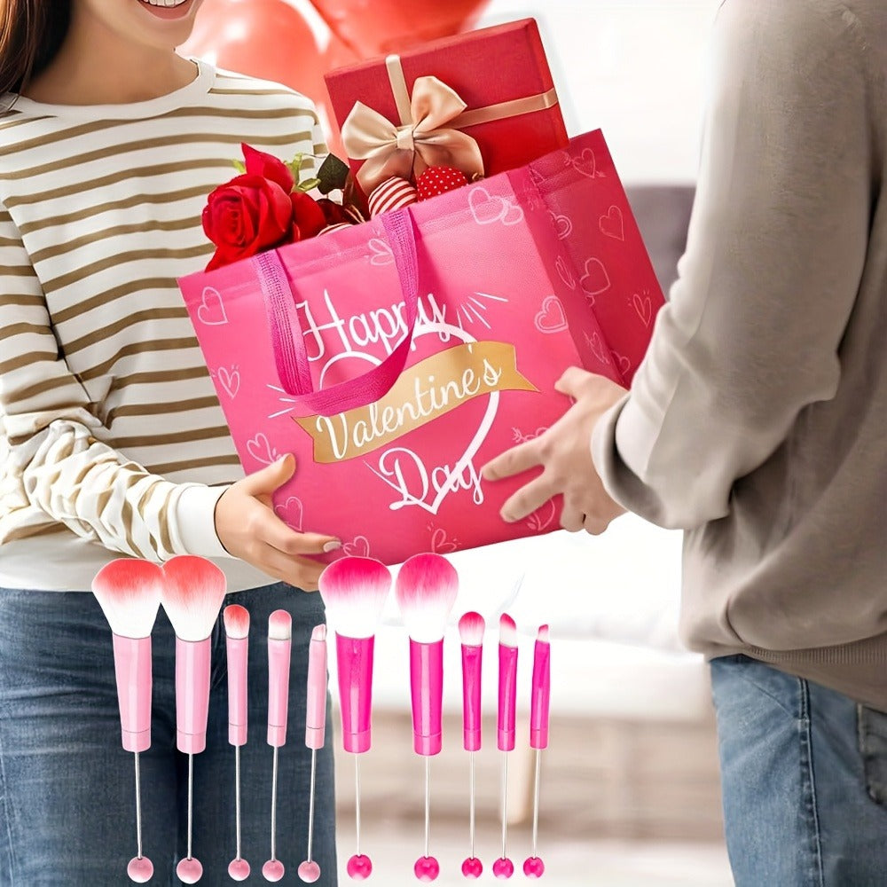 Beadable Makeup Brush Set 15PCS DIY Customizable Metal Handle - Powder Blusher Eye Shadow Slant Brushes for Women Girls - Unique Creative Beauty Gift Birthday Wedding Christmas Par - product image 12