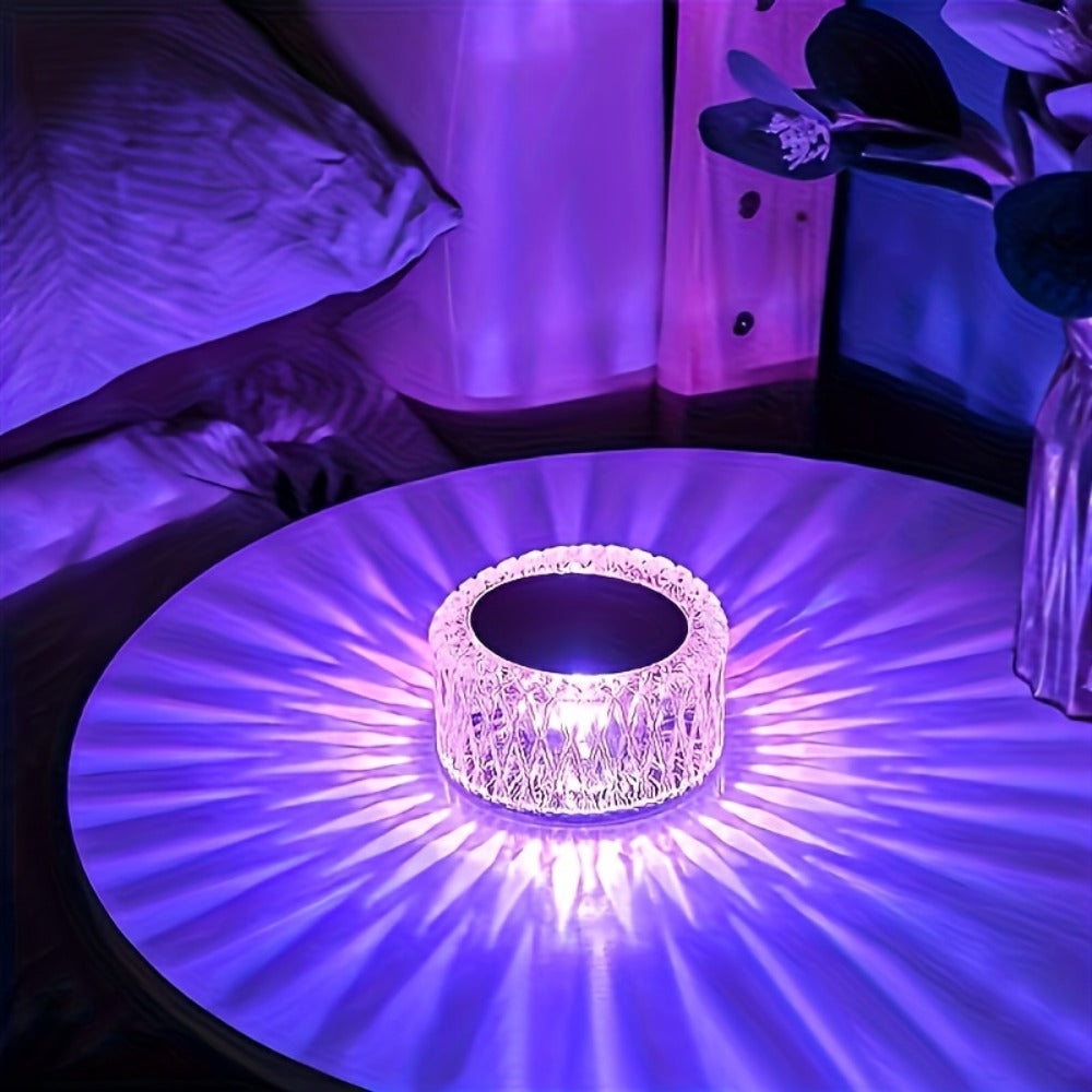 RGB LED Desk Lamp 16 Color Crystal Effect - Portable Battery Powered Night Light with Remote & Touch Control, 3-Level Dimming, Color Changing Mood Light for Bedroom Party Halloween - product image 5