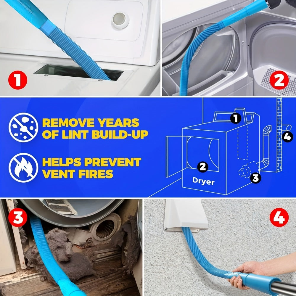 Dryer Vent Cleaner Kit Vacuum Hose Attachment Lint Remover Brush Flexible Dryer Duct Cleaning Tool for Removing Lint Debris Blockage from Dryer Vents and Exhaust Ducts - product image 11