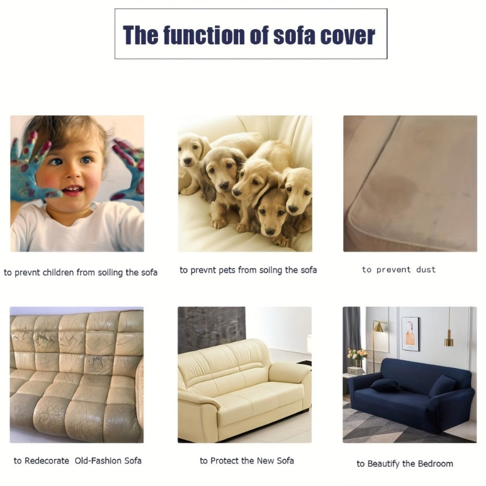 Elastic Anti-Slip Sofa Cover - Stretch Pet Friendly Couch Slipcover with Cat Paw Protection, Easy Care Fabric for Living Room Bedroom Office, 7 Colors 1-4 Seater - product image 8