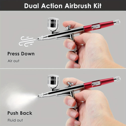 Airbrush Kit Dual-Action Gravity Feed — 0.3mm & 0.5mm Needle Sets, 7cc 20cc 40cc Cups, Complete Air Brush Gun Set for Nails, Makeup, Cake Decorating, Tattoo & Model Painting - product image 2