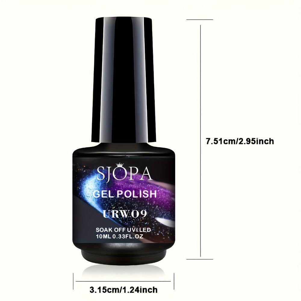Magnetic Cat Eye Gel Nail Polish 9D Holographic Rainbow Glitter Blue & Purple — LED UV Soak-Off Gel Polish Paraben-Free Water-Based Formula, Salon & DIY Home Manicure Nail Art Gift - product image 5