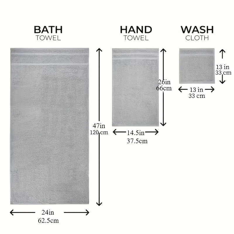 24 pcs Bath Towel Sets, Solid Color Cotton Blend Bathroom Towel, 8/4 Bath Towels +4/2Hand Towels + 12/6Washcloths, Multiple Colors Available, Soft and - product image 4
