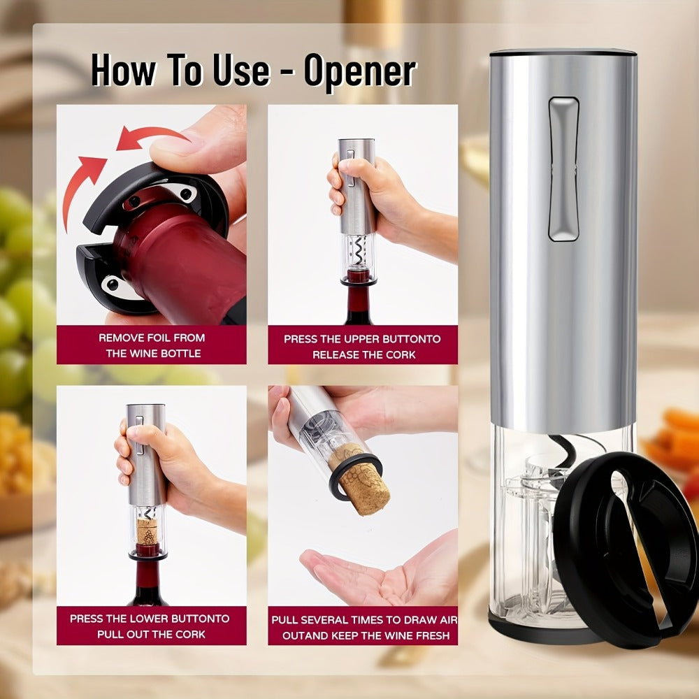 Electric Wine Opener Set – Rechargeable Automatic Corkscrew with Wine Aerator Dispenser, Vacuum Stopper & Foil Cutter for Any Occasion Gift - product image 5