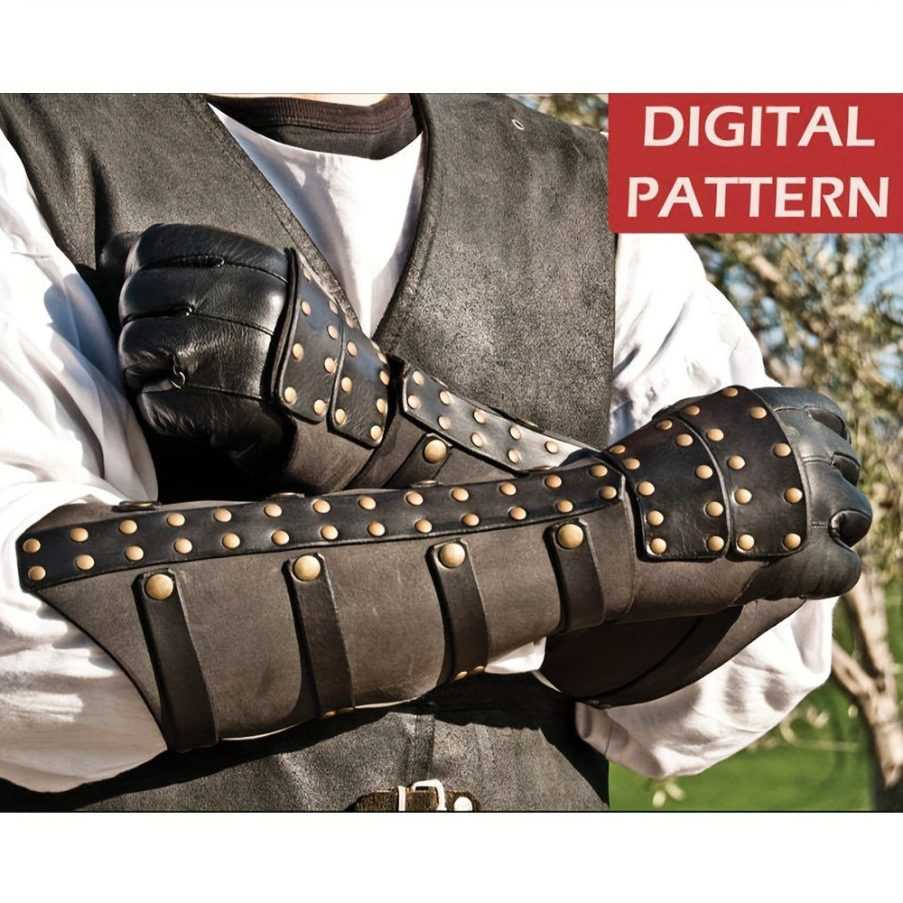 Medieval Rivet Wrist Guard Leather Bracer | Viking Renaissance Retro Arm Guard with Riveted Detail for Men, Halloween Cosplay, LARP, Renaissance Fair, Father's Day & Christmas Gift