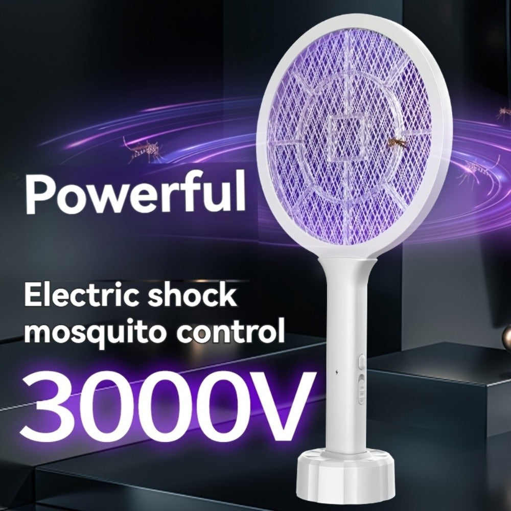 Electric Mosquito Swatter Racket Bug Zapper with LED Night Light & USB Charging, Handheld Insect Killer with Base Stand, Dual Mode Mosquito Lure Lamp for Home, Office & Outdoor Use - product image 9