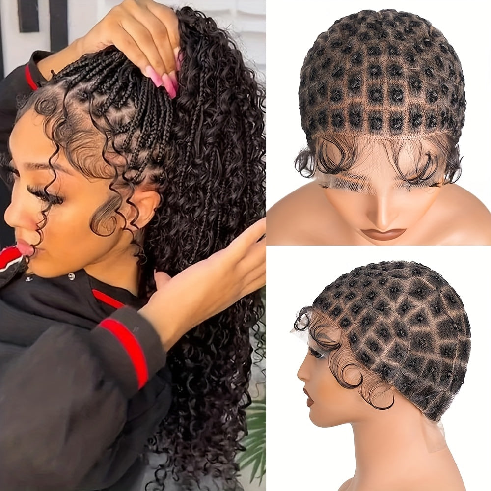Braided Wig Cap Double Full Lace with Baby Hair Glueless Breathable Adjustable 22 Inch | 81-120 Sections Goddess Box Braid Faux Locs Passion Twist Crochet - product image 14