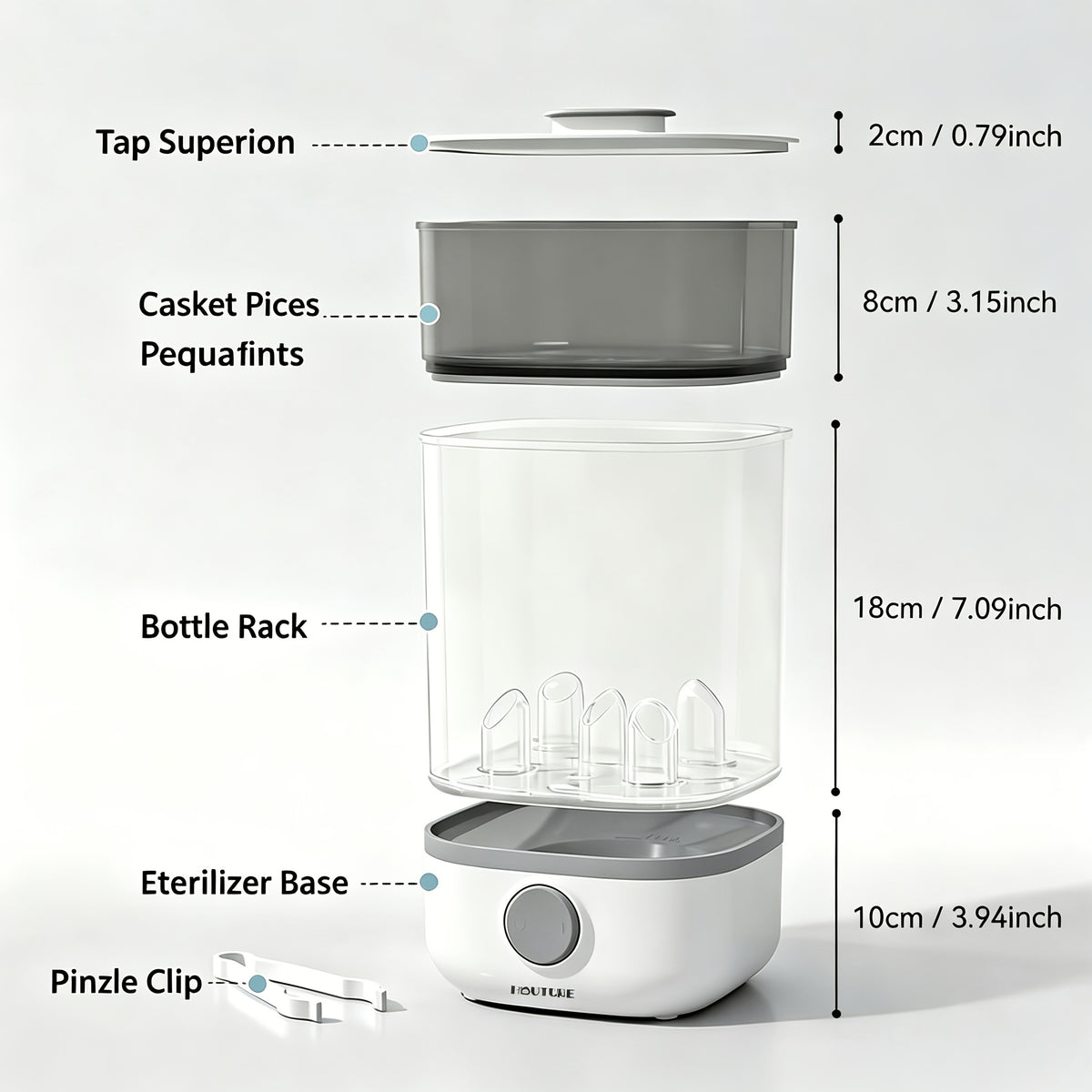 Bottle Sterilizer, Baby Bottle Sterilizer, Steam Sterilizer 99.9% Sterility, One-Button Operation Bpa-Free, Sterilizer for Baby Items, Newborn Baby Essentials - product image 3