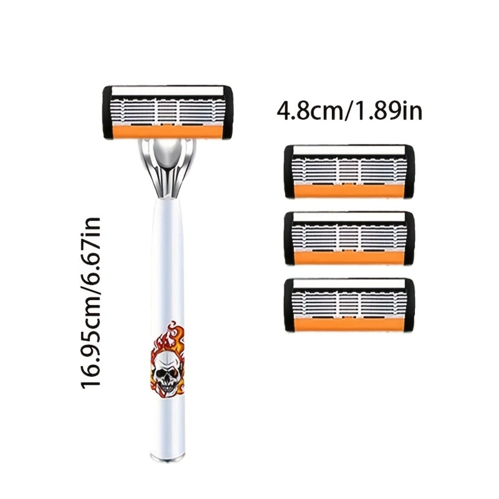 Beard Razor for Men 6-Layer Stainless Steel Blades Premium Metal Handle 36 Replaceable Blades – Mustache Grooming Shaver Ultra-Close Traditional Shaving Kit for Daily Use Gift for  - product image 5