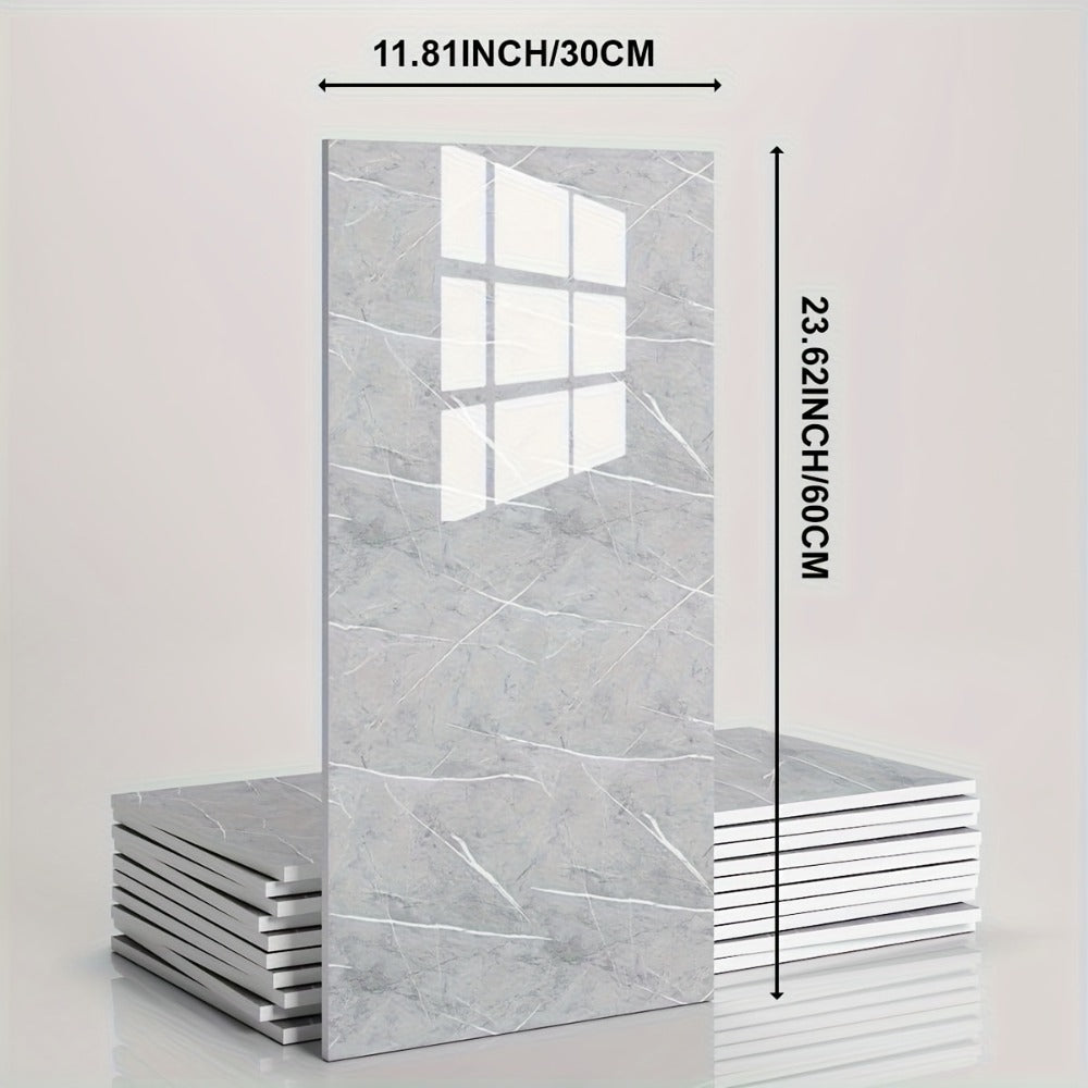 Marble Pattern Wall Stickers Vinyl Decals Oversized Glam Style Self Adhesive High Gloss Removable Wallpaper for Kitchen Bathroom Living Room Office Home Decor 20 40 Pieces Multiple - product image 4