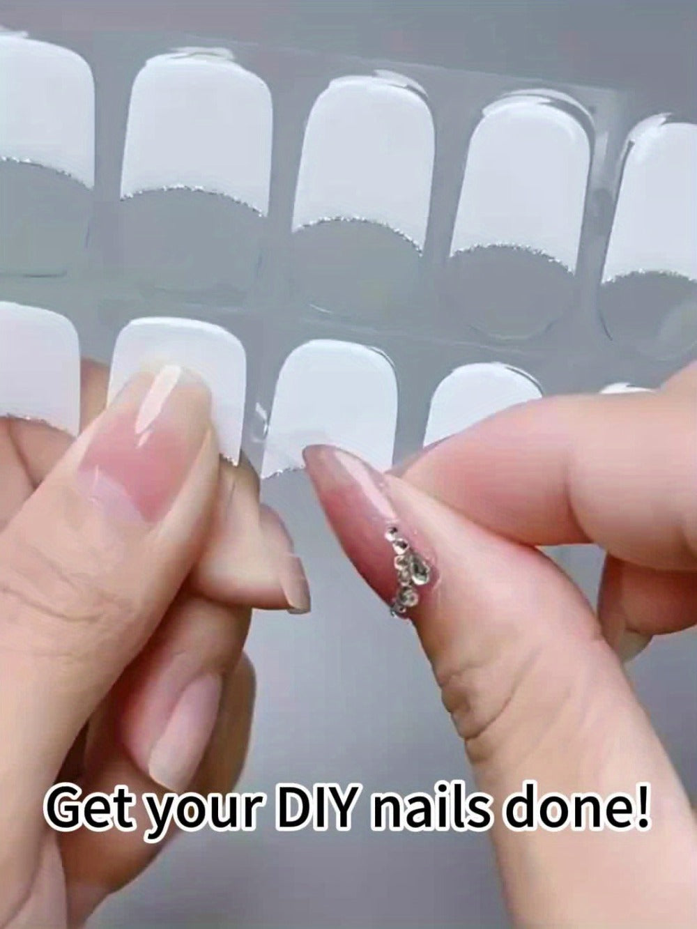 Gel Nail Art Kit Semi-Cured Nail Stickers 20 Designs with Portable UV Lamp Full Coverage Soft Gel Nail Patches Nude Nail Wraps for Women Party Birthday Gift Home Manicure - product image 10