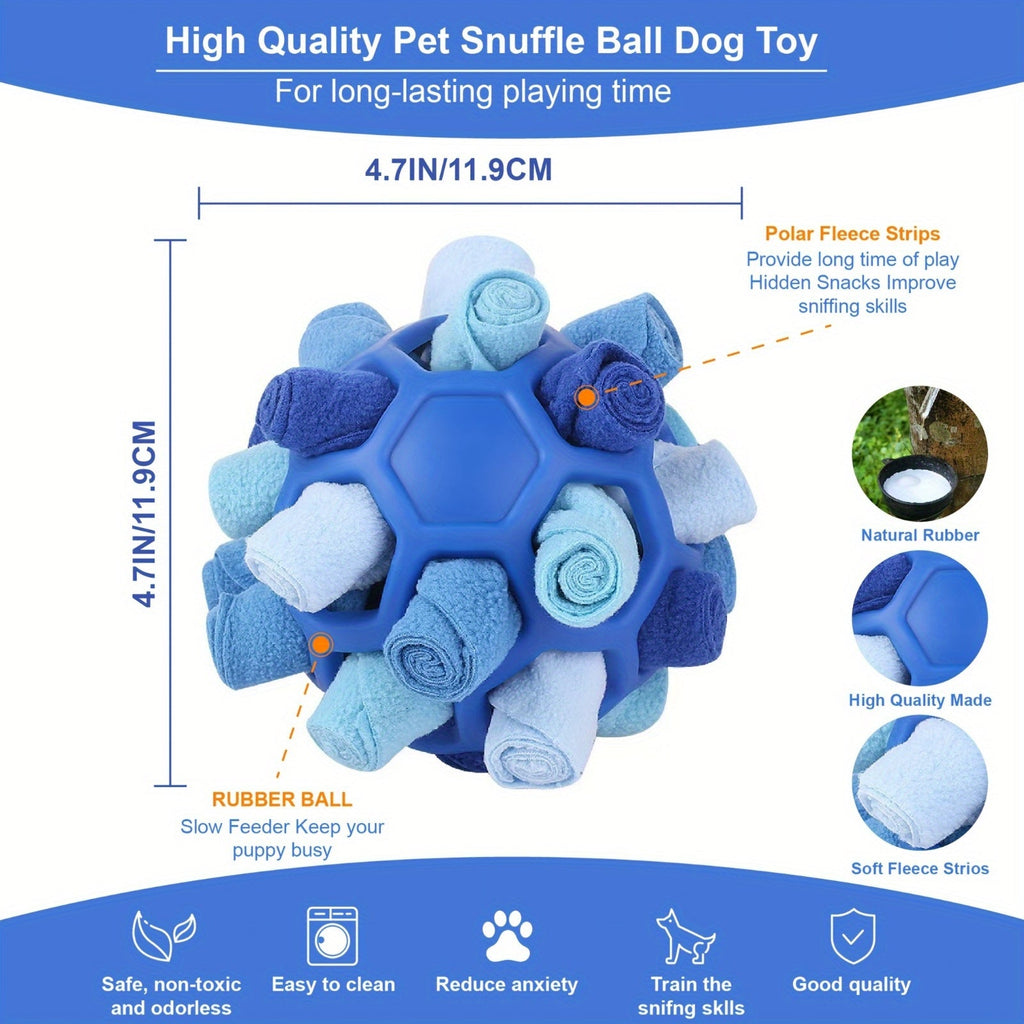 Snuffle Ball Dog Toy | Interactive Foraging Treat Dispenser & Slow Feeder Puzzle Toy for Small Medium Large Dogs, Snuffle Mat Ball for Mental Stimulation - product image 2