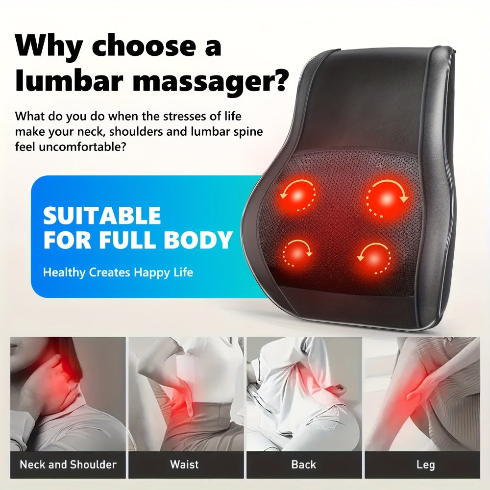 Shiatsu Back Massager with Heat Deep Tissue 3D Kneading for Neck Shoulder Back 3 Massage Modes 2 Heating Levels Electric Body Massager Gift for Mom Dad Women - product image 6