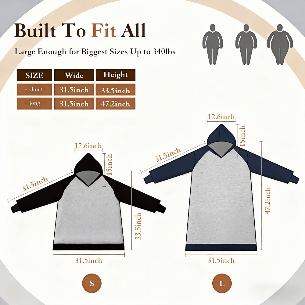 Wearable Blanket Hoodie – Oversized Flannel Sweatshirt Blanket with Pockets for Women & Men, 450-500gsm Thick Warm Winter Cozy - product image 22