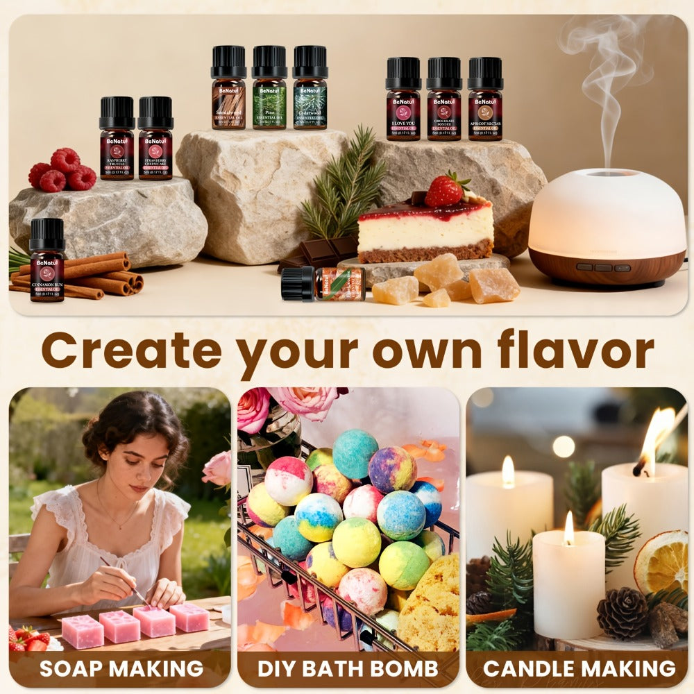 Essential Oil Set for Diffuser Humidifier Candle Making, Woody Coffee Date Night Garden Aroma Botanical Fragrance Oils, Sandalwood Cedarwood Lavender Peppermint Scents, Christmas V - product image 14