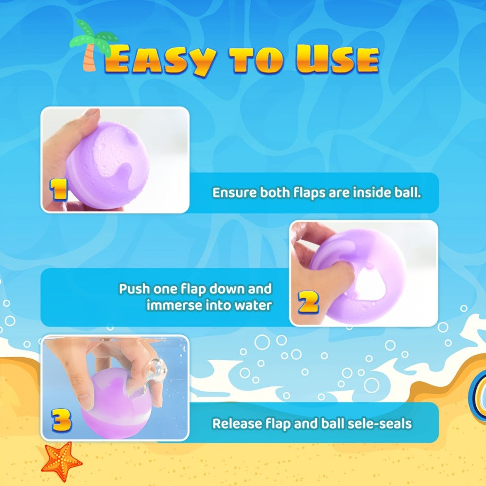 No Magnets Quick-Fill Leak-Proof Splash Balls, Eco-Friendly Outdoor Summer Toy for Pool Party Backyard Water Fight Games – Reusable Silicone Water Balloons - product image 4