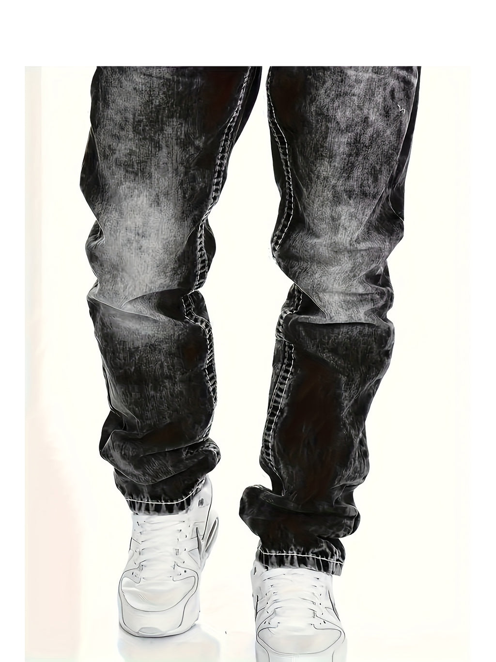 American Snowflake Washed Men's Jeans, Fashionable and Versatile Straight Pants, Elastic Jeans Suitable for All Seasons Pantalones Para Hombres Mens Clothes - product image 14