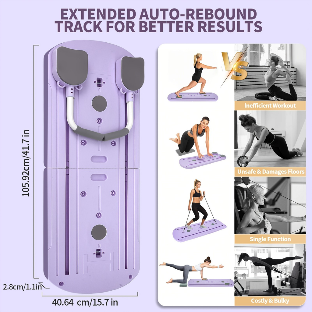 Collapsible Pilates Board 8-in-1 with Resistance Bands | Anti-Slip Yoga Push-Up Board for Core Strength, Balance, Fat Burning & Full Body Home Gym Training - product image 16