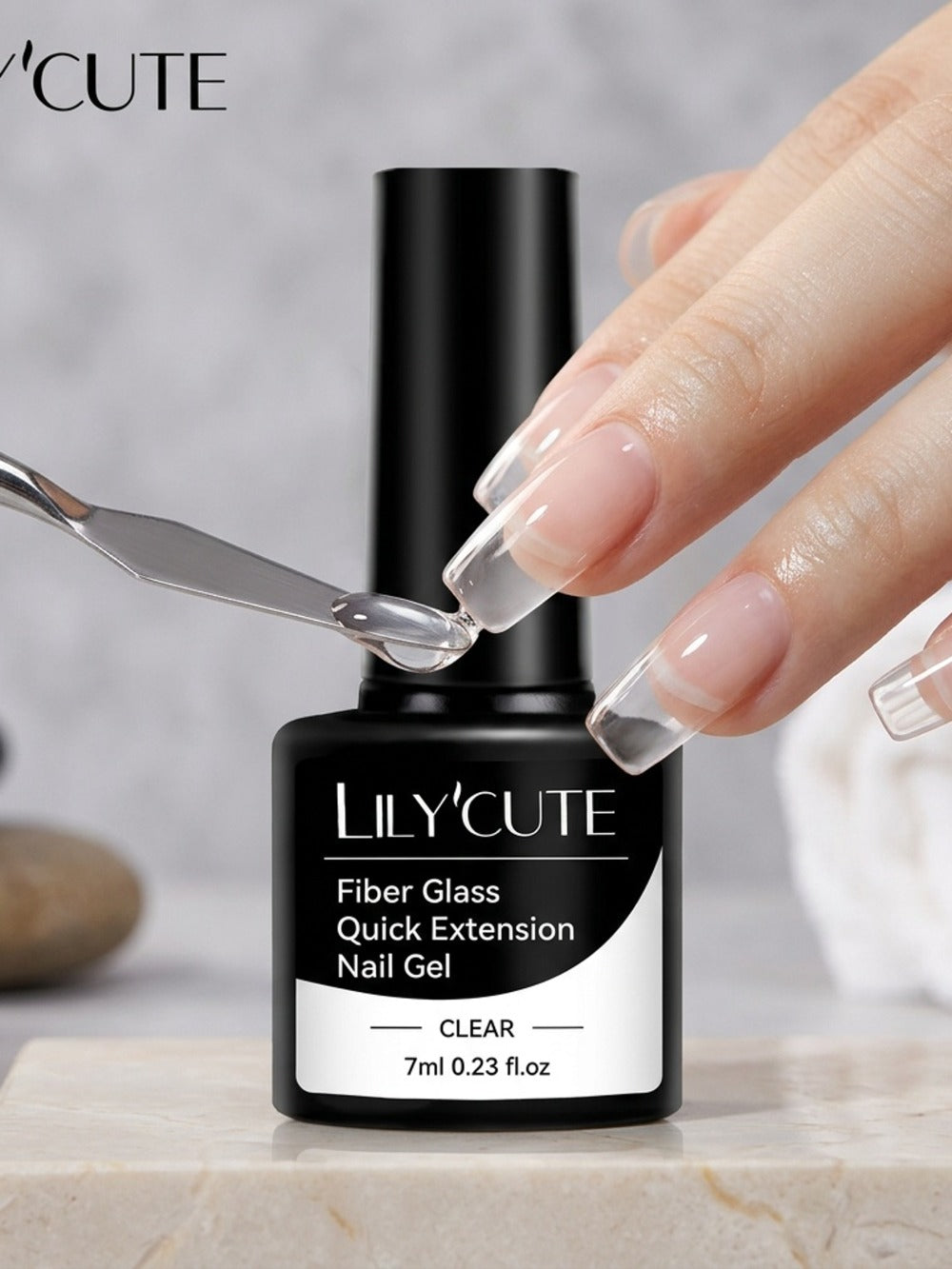 Nail Extension Builder Gel 3pcs - Fiberglass Construction Gel for Broken Nail Repair & Nail Extension, Clear UV LED Soak-Off Fiber Glass Gel Varnish, DIY Salon Nail Kit - product image 6