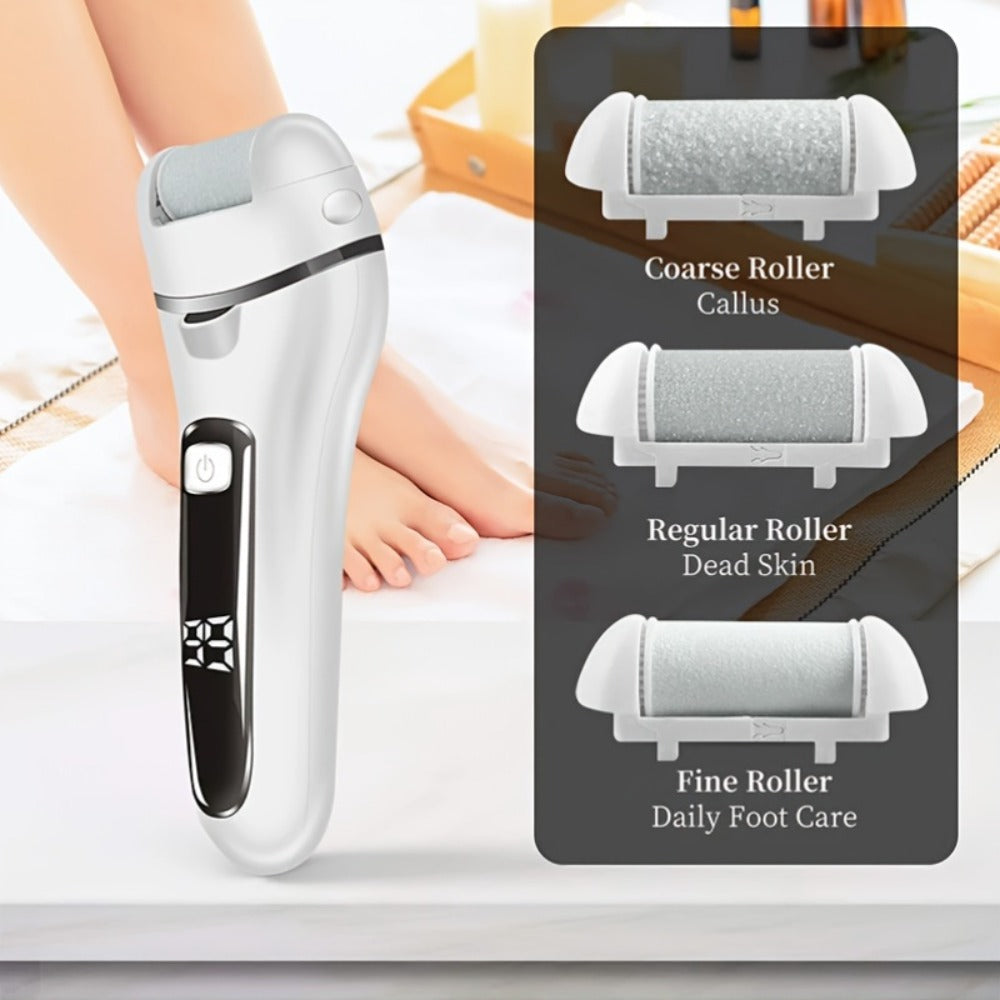 Electric Pedicure Foot File 10-in-1 Kit – Rechargeable with Digital Display, 3 Roller Heads, Dead Skin & Hard Skin Remover for Men & Women - product image 4