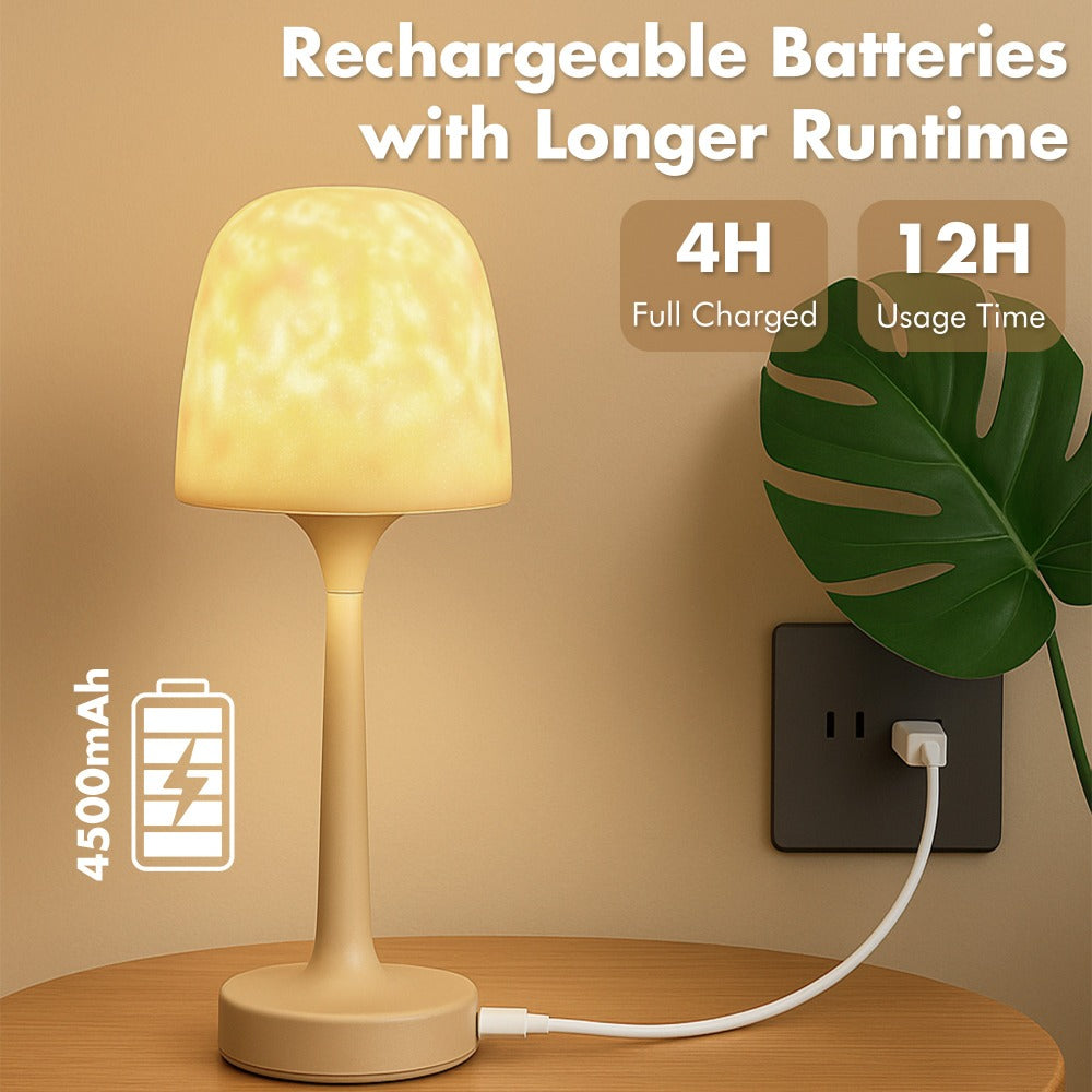Ocean Wave LED Projector Lamp – 16 Color Rechargeable Cordless Night Light with Remote, Water Ripple Atmosphere Lamp for Bathroom Bedroom, Portable Table Lamp, RGB & Wood Base Opti - product image 4