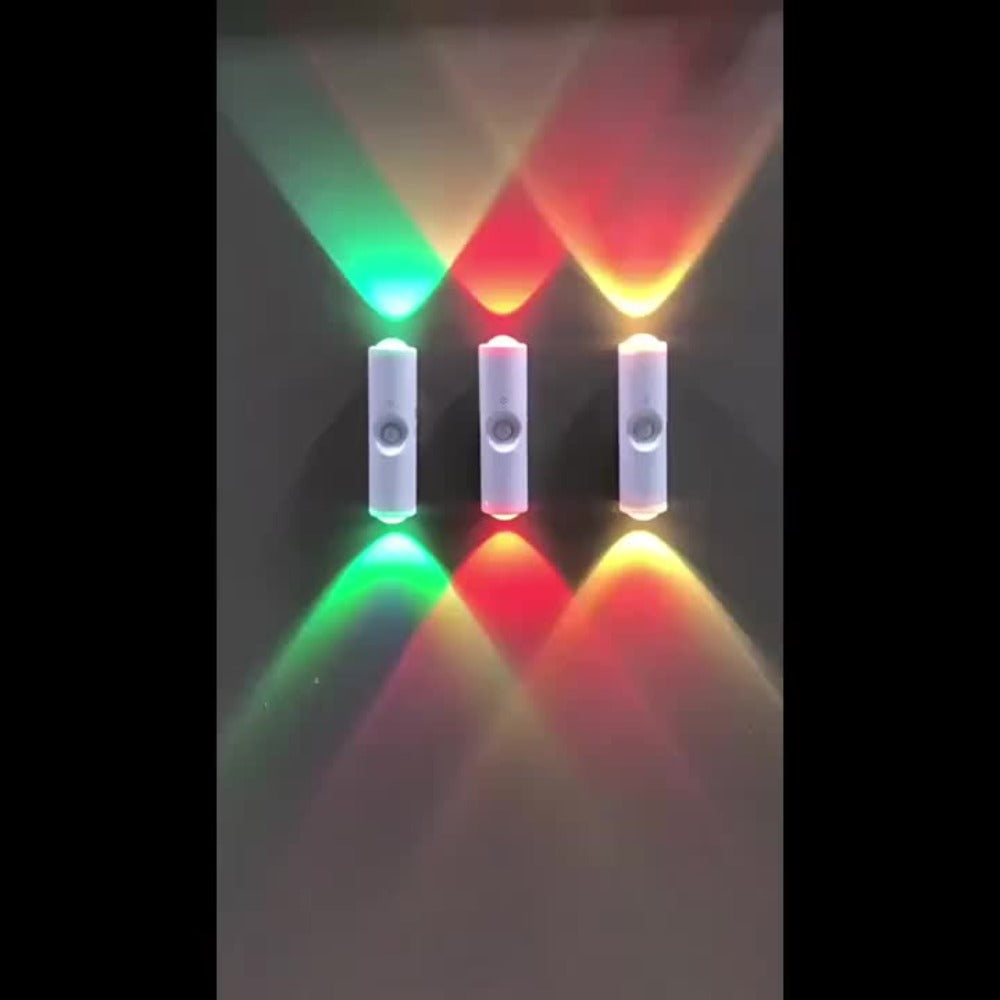 Cat Eye LED Wall Light Motion Sensor – 6 Pack USB Rechargeable Night Lamp, 3 Color Settings, Wireless Auto Sensing No Wiring for Bedroom Stairs Closet Bathroom Hallway (RGB / Three - product image 11